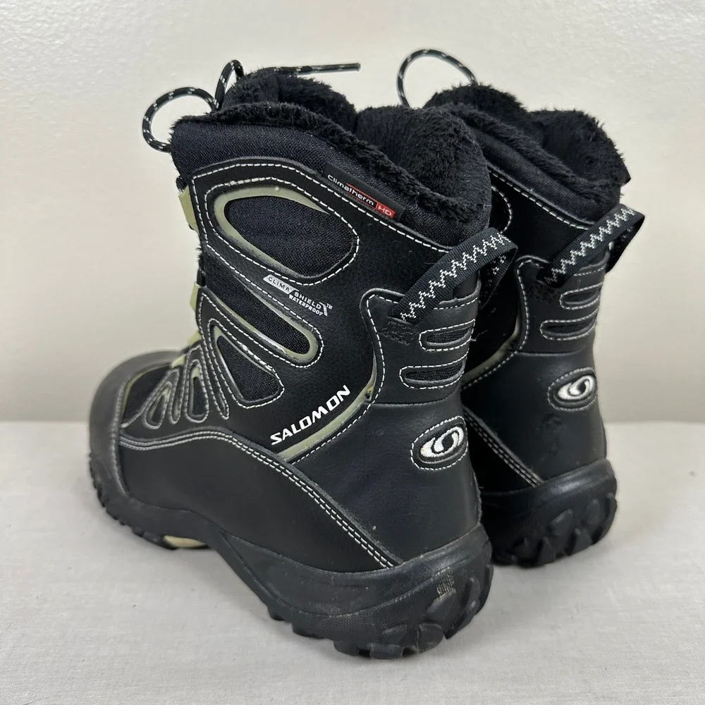 Salomon Men's 8‎ Winter Boots Black ClimaShield Waterproof Insulated